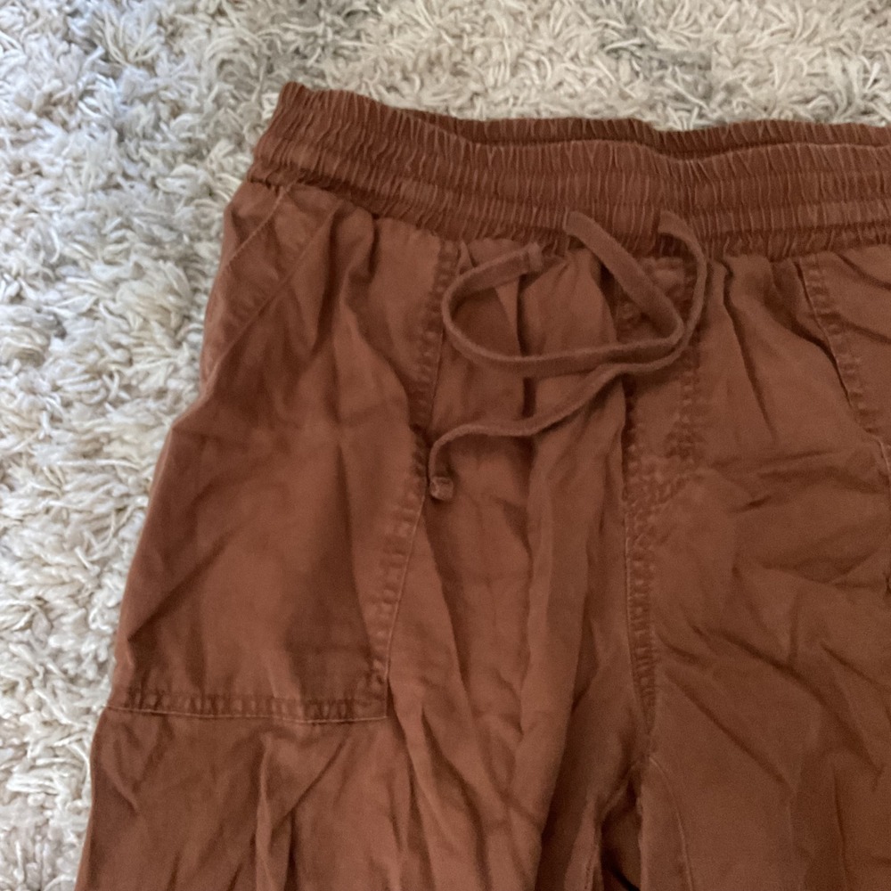 Rust Brown Drawstring Jogger Pants with Pockets Womens Small - Picture 4 of 10